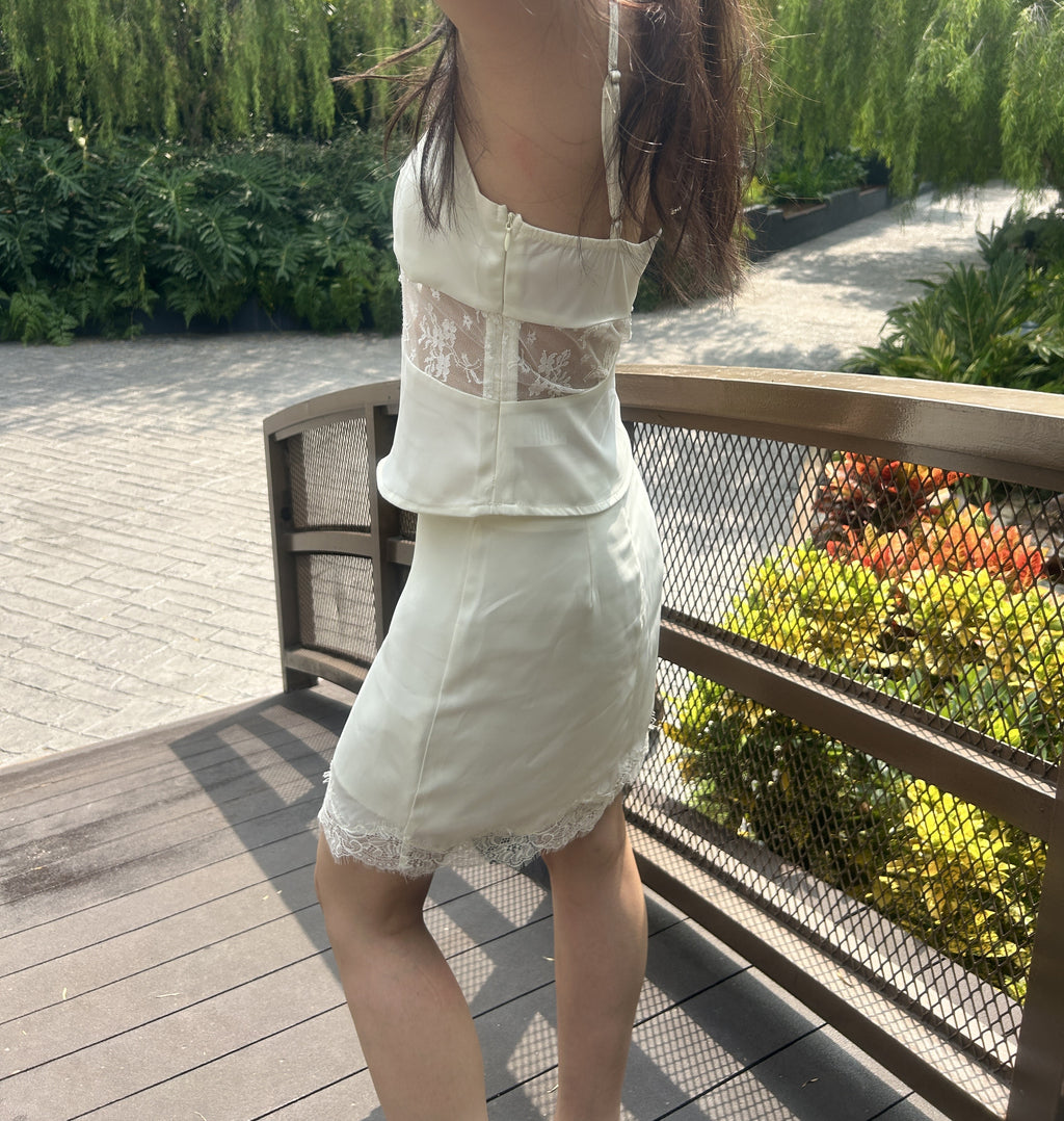 Claire Lace Satin top